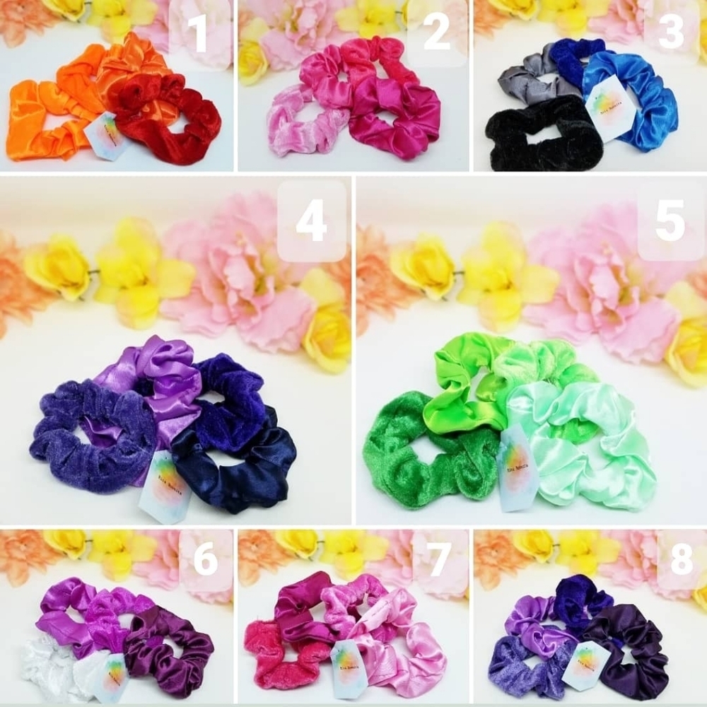 NEW velvet & satin scrunchies